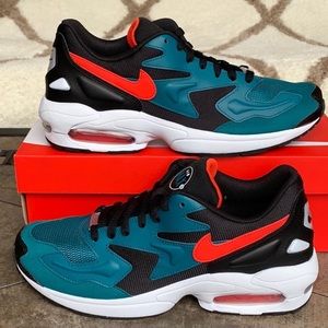 NIKE AIR MAX2 LIGHT black/habanero red-geode teal